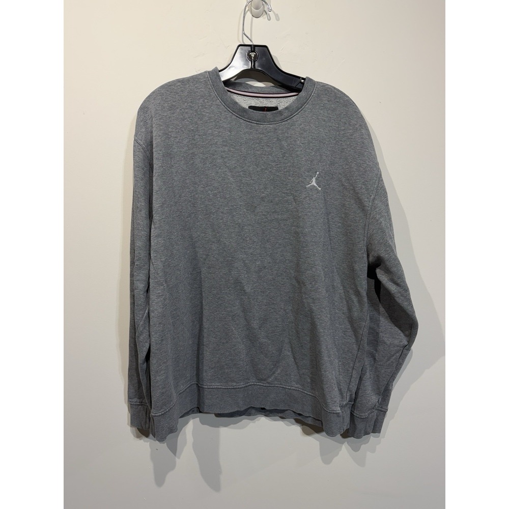 Nike Air Jordan Crewneck Sweatshirt Mens Large Gray French Terry Sweatshirt